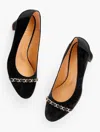 Talbots Ellery Chain Block Heel Pumps - Black - 11m