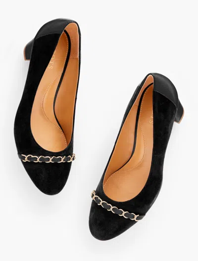 Talbots Ellery Chain Block Heel Pumps - Black - 11m  In Black
