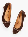 Talbots Ellery Chain Block Heel Pumps - Dark Walnut - 11m