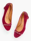 Talbots Ellery Chain Block Heel Pumps - Pommegranate - 11m  In Pommegranate