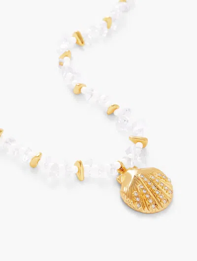 Talbots Embellished Shell Pendant Necklace - Ivory/gold - 001