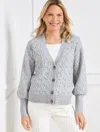 Talbots Embellished V-neck Cardigan Sweater - Grey Sky Heather - Xs  In Grey Sky Heather