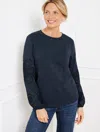 Talbots Embroidered Crewneck Sweatshirt - Blue - 3x  In Blue