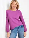 Talbots Embroidered Crewneck Sweatshirt - Purple Thistle - 3x