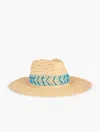 Talbots Embroidered Raffia Straw Rancher Hat - Natural - 001  In Natural