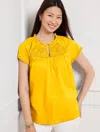 Talbots Plus Petite - Embroidered Top - Gold Fusion - 3x - 100% Cotton