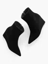 Talbots Emma Suede Wedge Bootie - Black - 11m  In Black