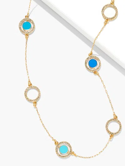 Talbots Enamel Station Necklace - Blue Spruce/gold - 001