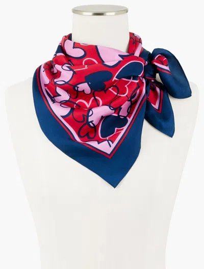 Talbots Entwined Heart Square Scarf - Red - 001