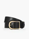 Talbots Equestrian Leather Belt - Black - Medium