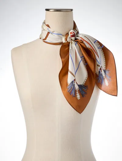 Talbots Equestrian Status Square Scarf - Ivory - 001