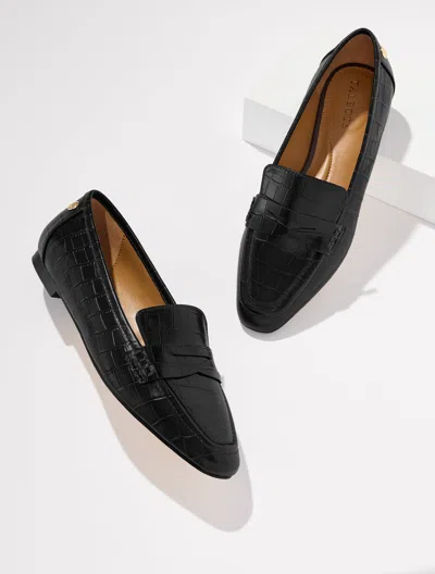 Talbots Erin Leather Loafers - Embossed - Black - 5m