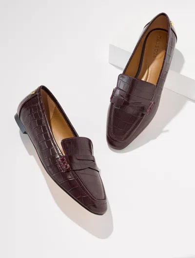 Talbots Erin Leather Loafers - Embossed - Deep Burgundy - 5m