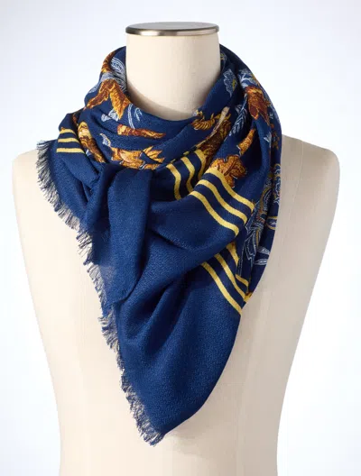 Talbots Etched Toile Oblong Scarf - Ink - 001 - 100% Cotton