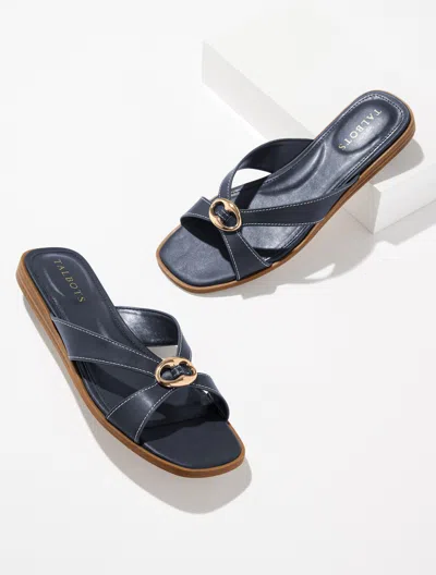 Talbots Eva Ornament Vachetta Micro Wedge Sandals - Blue - 10 1/2 M