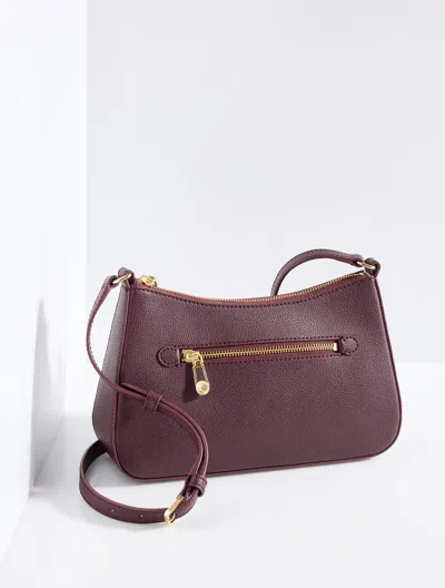 Talbots Evelyn Pebble Leather Crossbody Bag - Deep Burgundy - 001