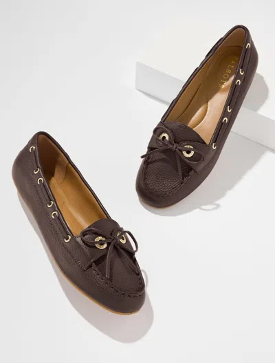 Talbots Everson Pebble Leather Driving Loafers - Dark Chocolate - 5m