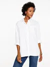Talbots Everyday Relaxed Shirt - White - Large - 100% Cotton  In White
