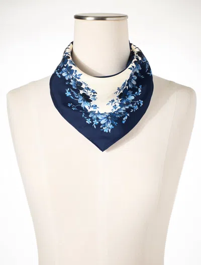 Talbots Exquisite Blooms Neckerchief - Ink - 001  In Blue