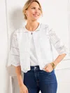 Talbots Eyelet Shrug - White - Small