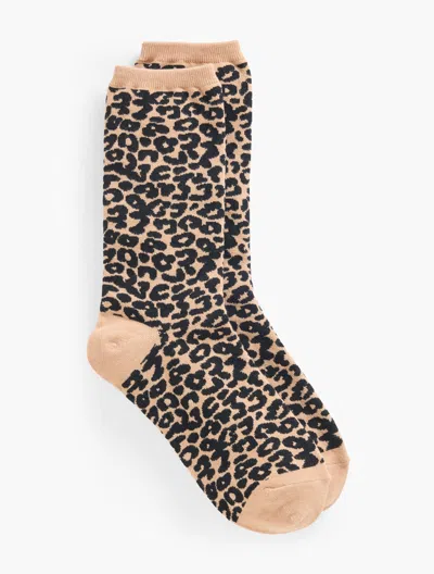 Talbots Fabulous Leopard Trouser Socks - Toasted Coconut - 001  In Brown