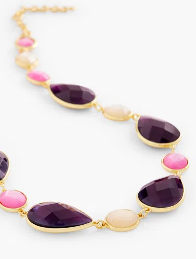 Talbots Faceted Stones Necklace - Mulberry Wine/gold - 001  In Mulberry Wine,gold