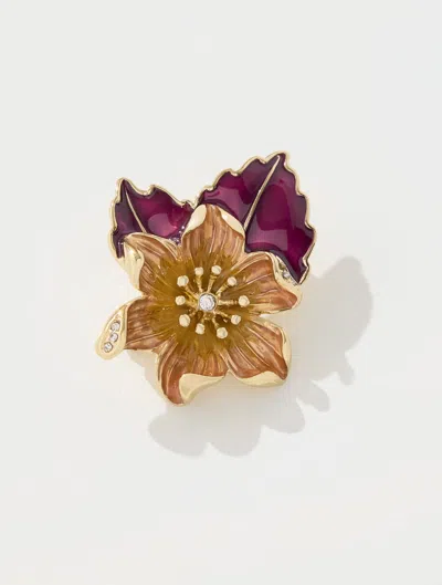 Talbots Fall Flower Brooch - Pretty Plum - 001