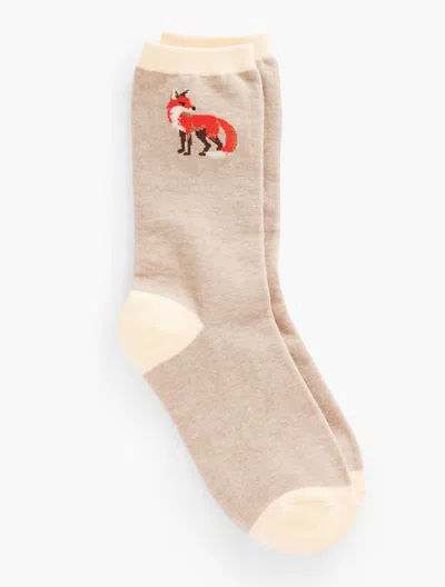 Talbots Fancy Fox Trouser Socks - Ivory - 001