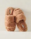 Talbots Faux Fur Banded Slippers - Tan - 9