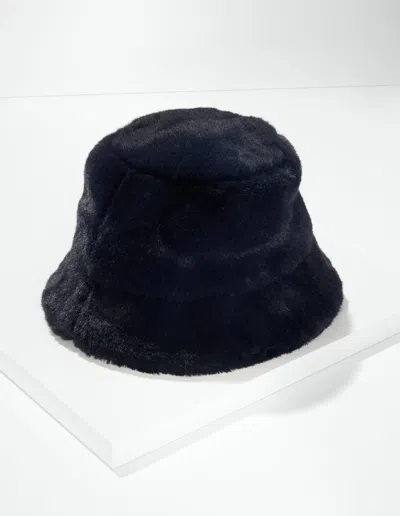Talbots Faux Fur Bucket Hat - Blue - 001