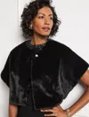 Talbots Faux Fur Capelet - Black - Large  In Black