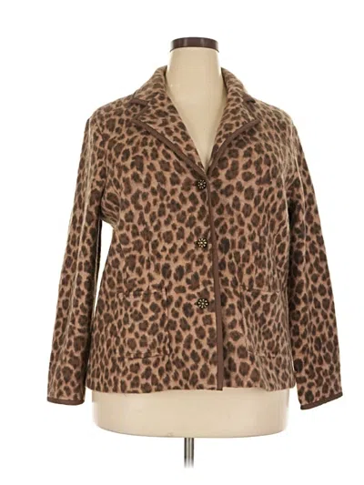 Pre-owned Talbots Faux Fur Jacket In Brown