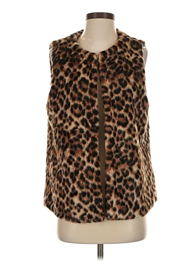 Pre-owned Talbots Faux Fur Vest In Brown