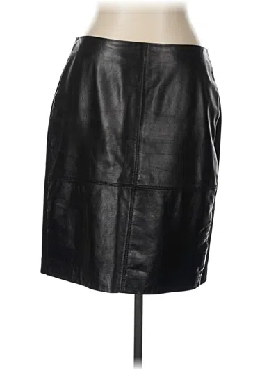Pre-owned Talbots Faux Leather Skirt In Black