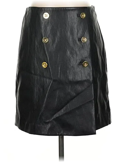 Pre-owned Talbots Faux Leather Skirt In Black