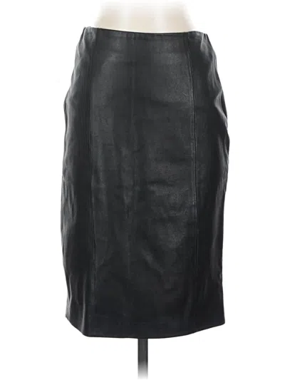 Pre-owned Talbots Faux Leather Skirt In Black