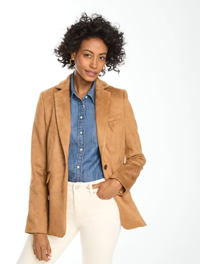 Talbots Faux Suede Blazer - Cafe Au Lait - 2