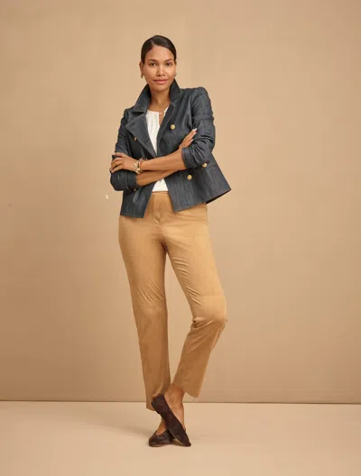 Talbots Faux Suede Tapered Ankle Pull-on Pants - Cafe Au Lait - Xs  In Multi