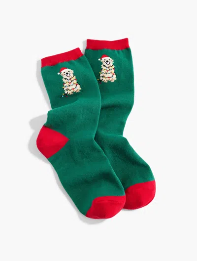 Talbots Festive Dog Trouser Socks - Lush Green - 001