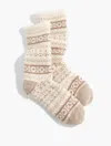 Talbots Festive Fair Isle Cozy Trouser Socks - Fawn - 001  In Neutral