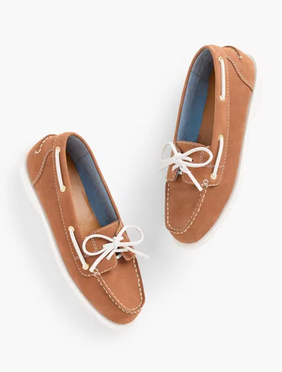 Talbots Finley Nubuck Boat Shoes - Havana Tan - 11m