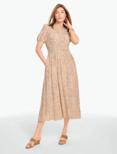 Talbots Fit & Flare Dress - Mini Leopard - Ivory/cafe Au Lait - 2  In Neutral