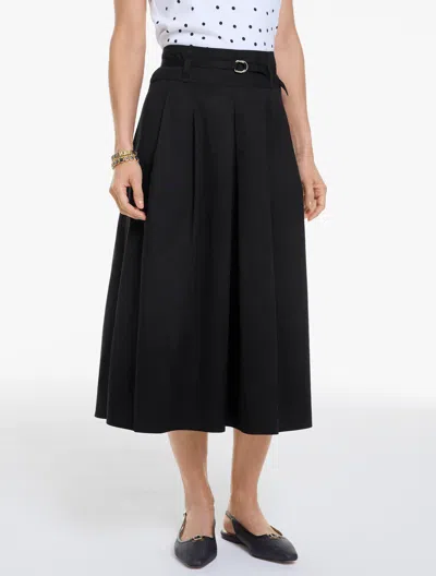 Talbots Fit & Flare Twill Skirt - Black - 16 - 100% Cotton