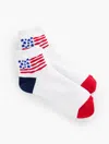TALBOTS FLAG CREW SOCKS - WHITE - 001 TALBOTS