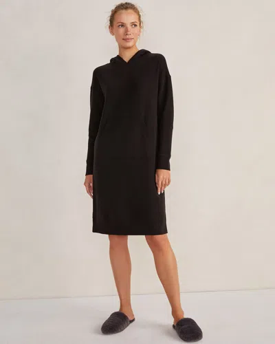 Talbots Fleece Hoodie Dress - Black - Small