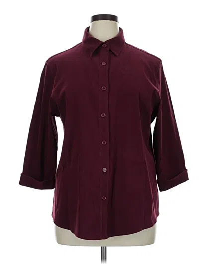 Pre-owned Talbots Fleece Jacket In Burgundy