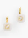 Talbots Floating Geo Stone Drop Earrings - White/gold - 001  In White,gold