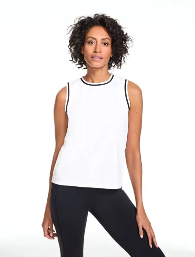 Talbots Floral Lace Mesh Sleeveless Tank Top - White - Large