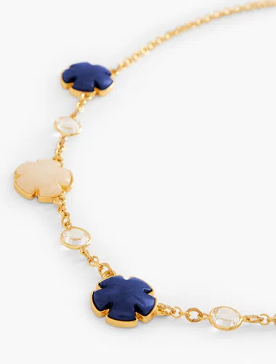 Talbots Floral Stone Statement Necklace - Ink/gold - 001  In Ink,gold
