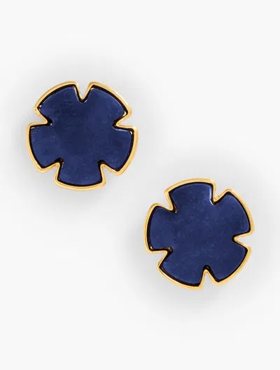 Talbots Floral Stone Stud Earrings - Ink/gold - 001  In Ink,gold
